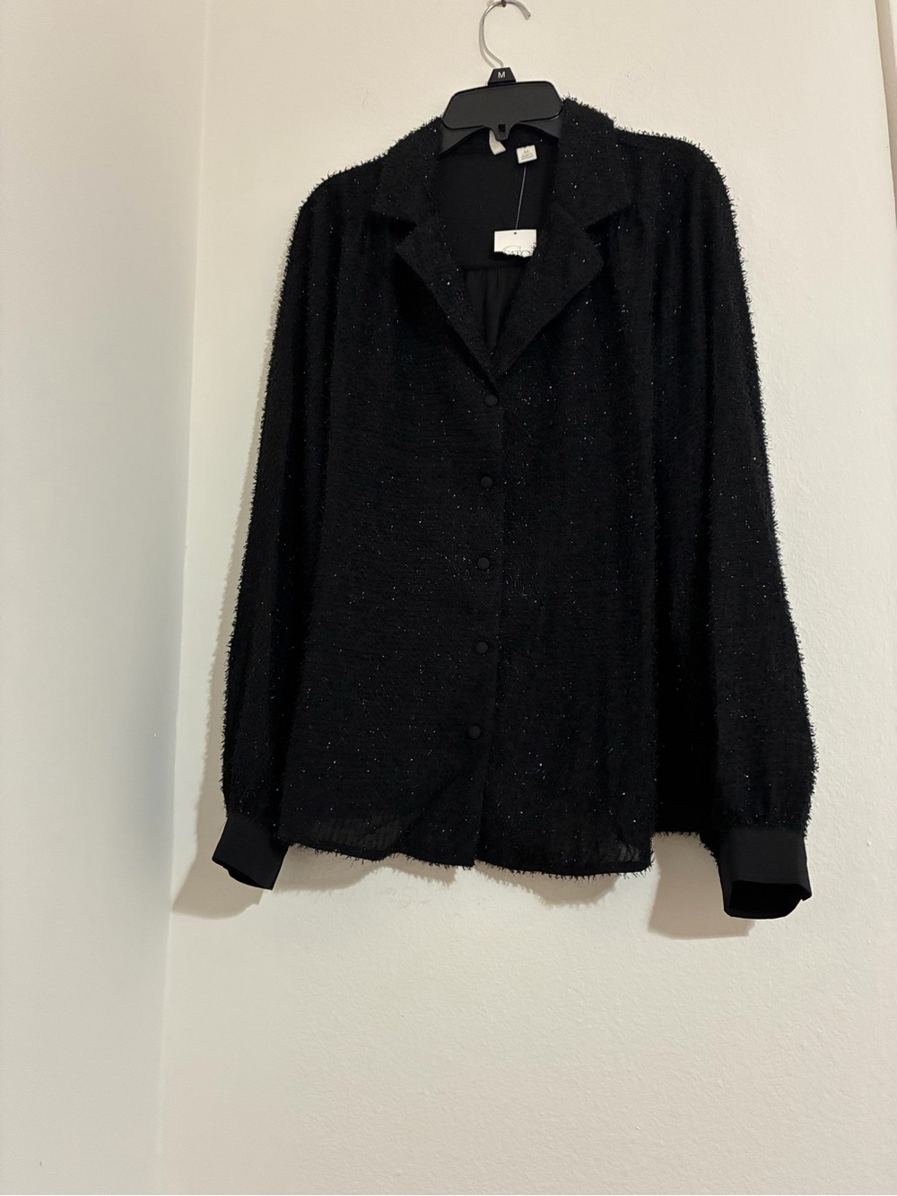 Cato Black Sparkle Button-Down Shirt